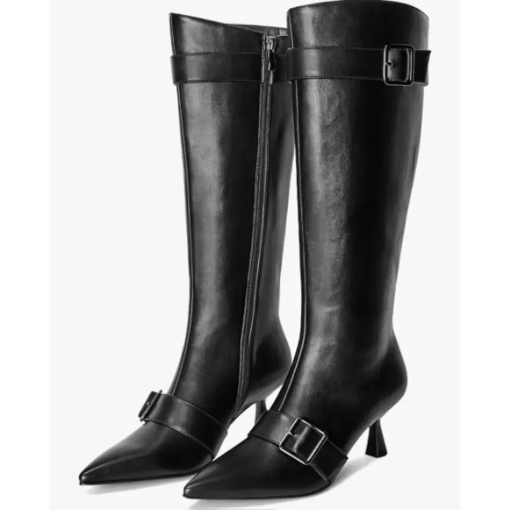 Fi. MSRP $50 NWB ELEGASTEP POINTED TOE KITTEN HEEL KNEE HIGH BOOTS ♡SIZE 9.5♡